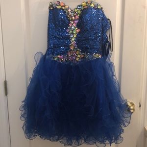 Fiesta Blue Strapless Lace-Up Dress